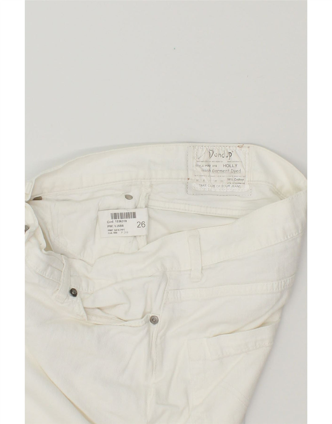 DONDUP Womens Denim Shorts W26 Small White Cotton Vintage Dondup and Second-Hand Dondup from Messina Hembry 