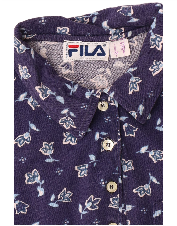 Γυναικείο αμάνικο μπλουζάκι πόλο FILA IT 42 Medium Navy Blue Floral