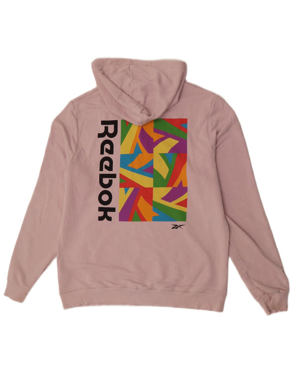 Ανδρικό γραφικό Reebok Hoodie Jumper μεγάλο ροζ βαμβακερό