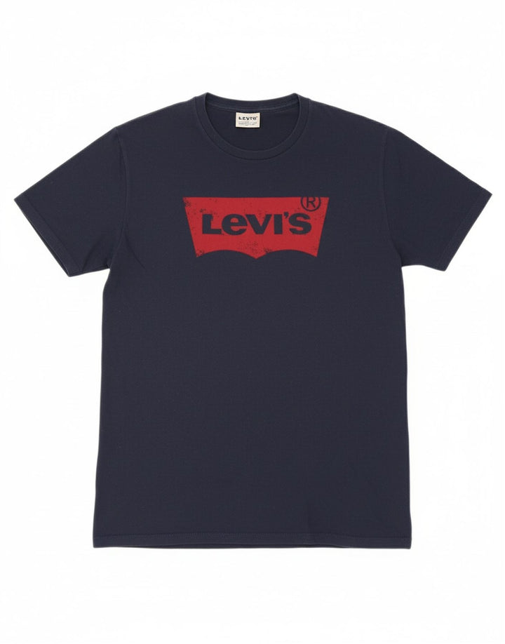 LEVI'S Mens San Francisco Graphic T-Shirt Top Medium Navy Blue Cotton