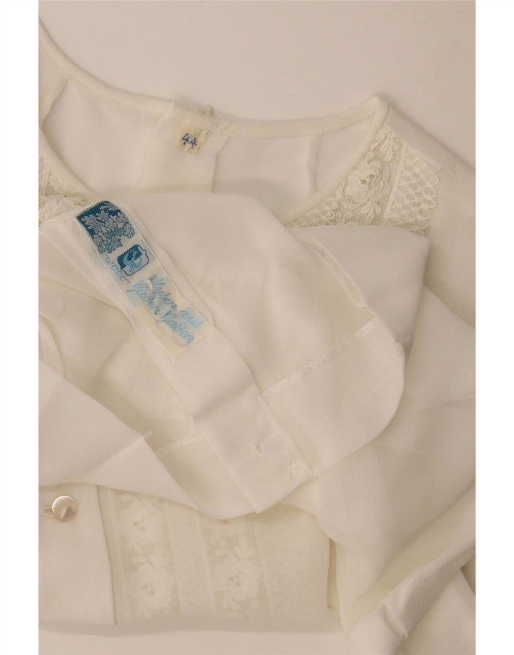 Vintage Γυναικείο Αμάνικο See Through Μπλούζα Top IT 44 Medium White