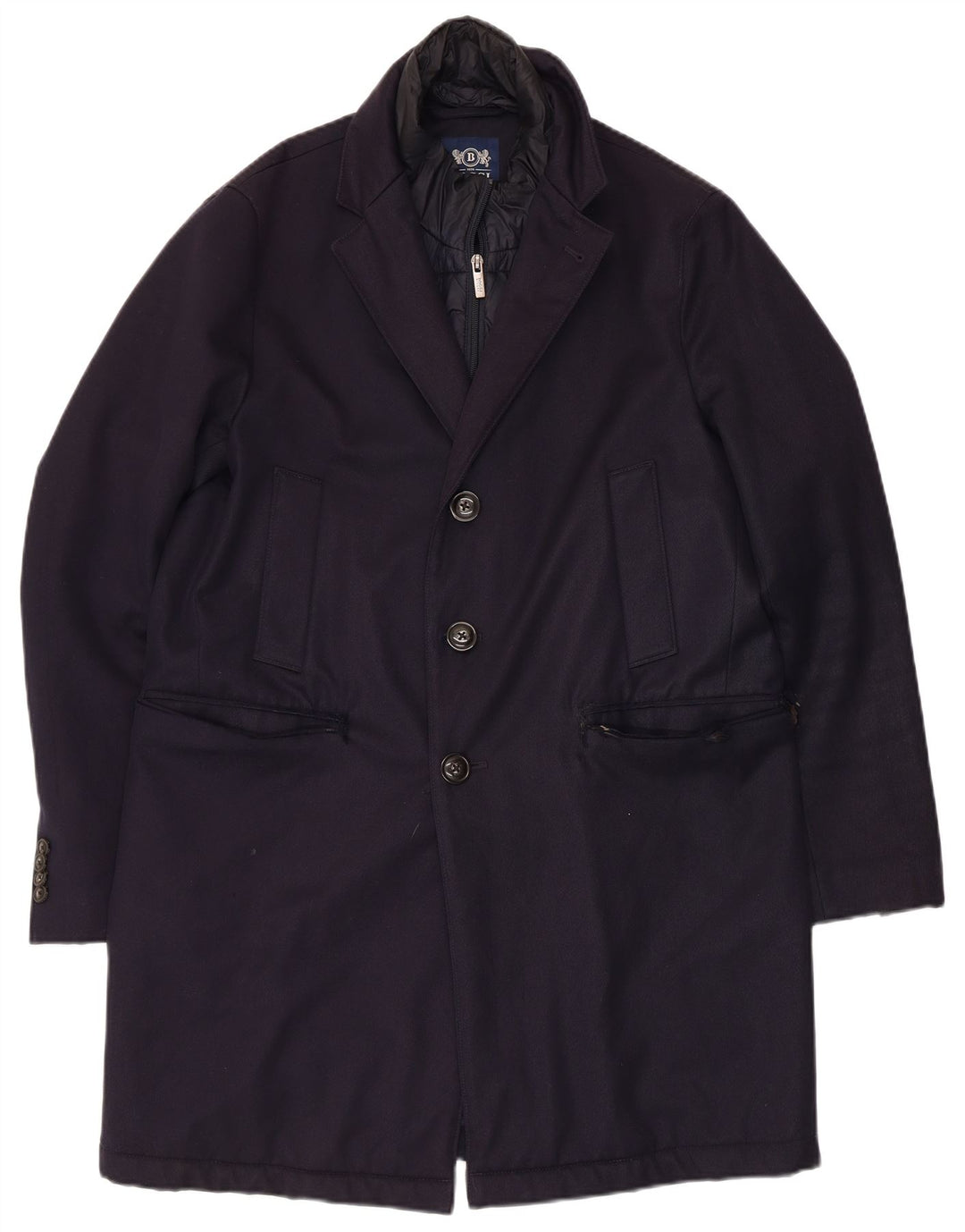 Ανδρικό πανωφόρι Boggi IT 46 Small Navy Blue Wool