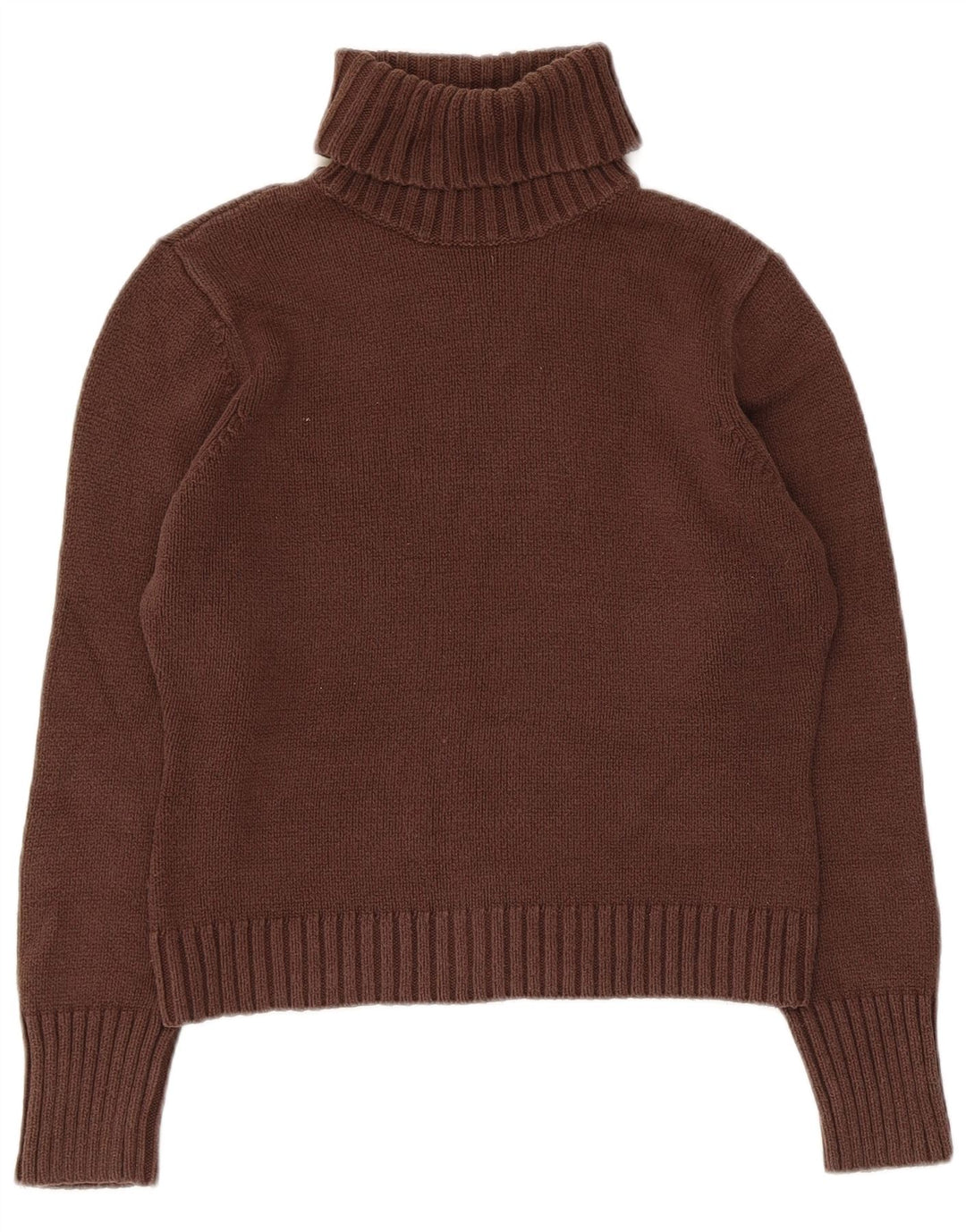 Marks & Spencer Γυναικείο Crop Roll Neck Jumper πουλόβερ UK 12 Μεσαίο καφέ