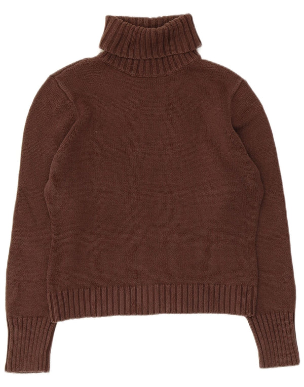 Marks & Spencer Γυναικείο Crop Roll Neck Jumper πουλόβερ UK 12 Μεσαίο καφέ