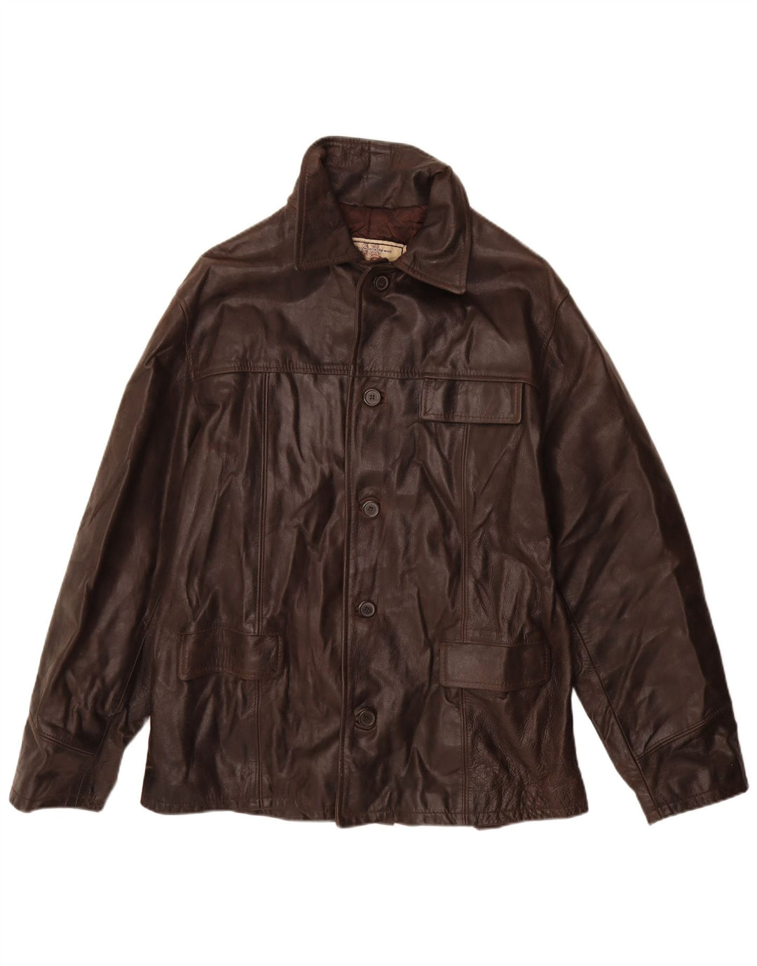 VINTAGE Ανδρικό Δερμάτινο Μπουφάν IT 52 XL Καφέ Δερμάτινο
