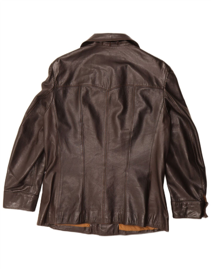 Vintage Γυναικείο Δερμάτινο Μπουφάν IT 50 XL Καφέ Δερμάτινο