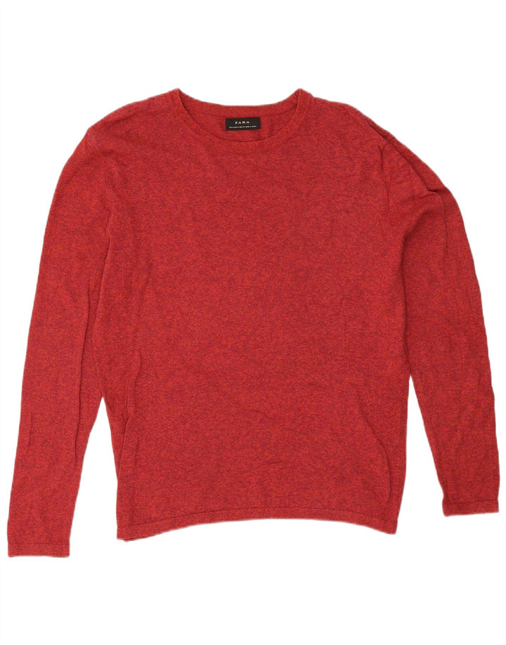 Ανδρικό πουλόβερ Zara Boat Neck Jumper Medium Red Flecked