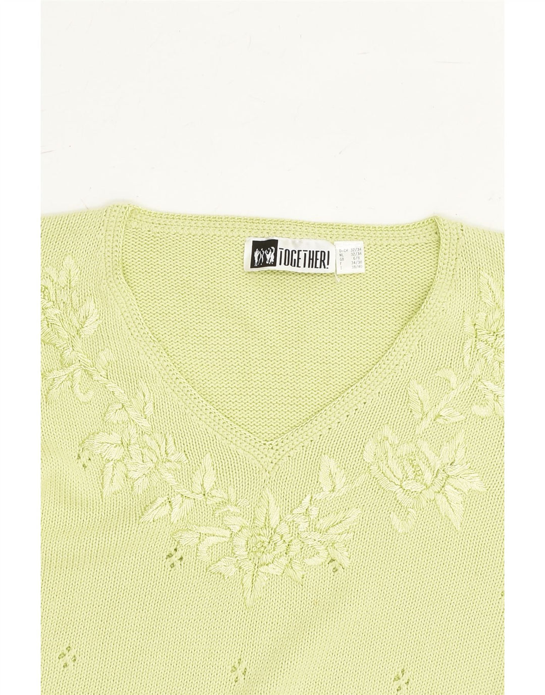 VINTAGE Womens V-Neck Jumper Sweater Size 6/8 Small Green Polyacrylic | Vintage Vintage | Thrift | Second-Hand Vintage | Used Clothing | Messina Hembry 