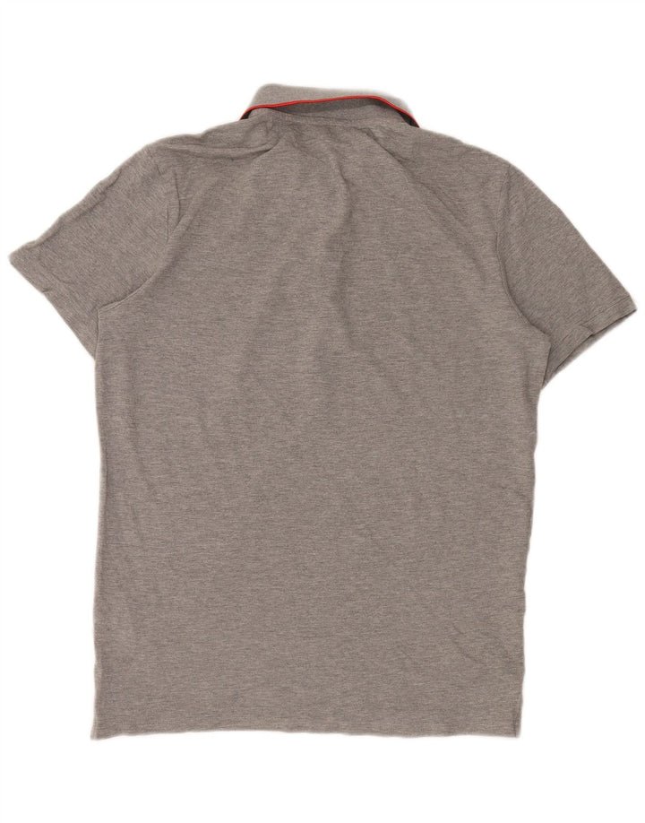 Ανδρικό πουκάμισο πόλο JACK & JONES μεγάλο γκρι βαμβακερό