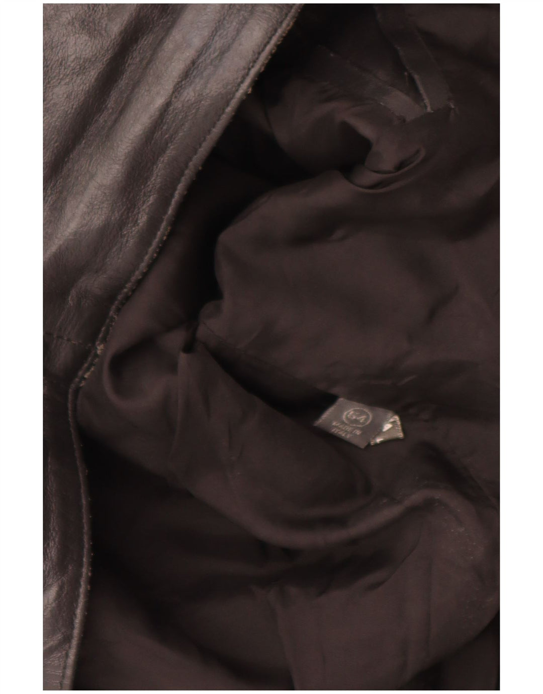GREEN LEAVES Mens Leather Gilet Large Black Leather