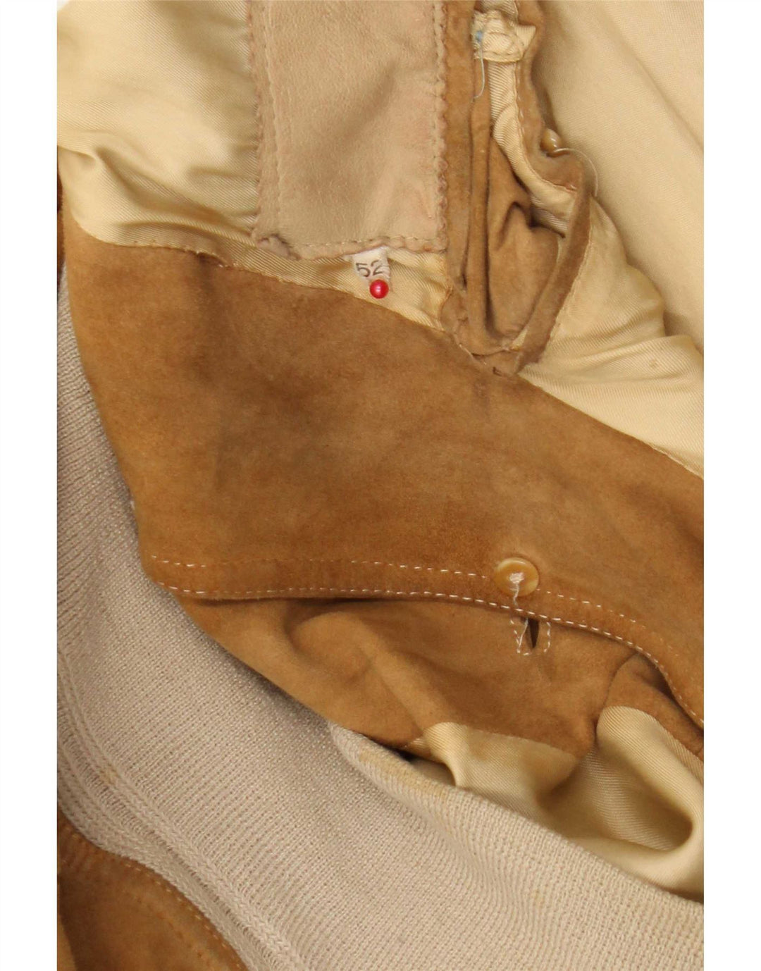 Vintage Ανδρικό Suede Bomber Jacket IT 52 XL Beige Leather