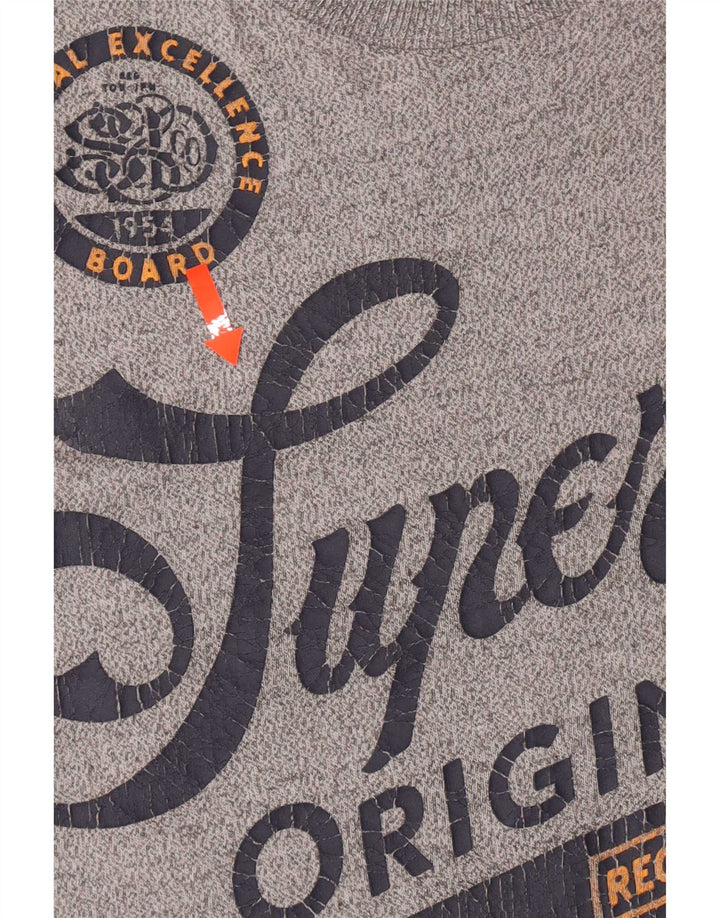 Ανδρικό γραφικό μπλουζάκι Superdry Top μεγάλο γκρι βαμβακερό