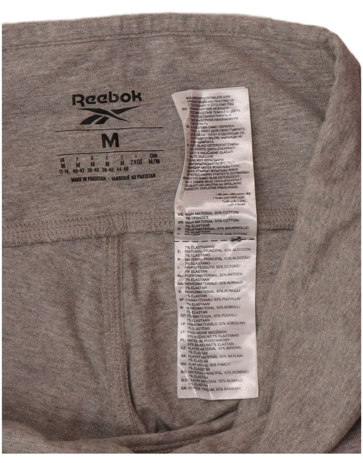 Γυναικεία γραφικά κολάν Reebok UK 12/14 Μεσαίο γκρι βαμβακερό