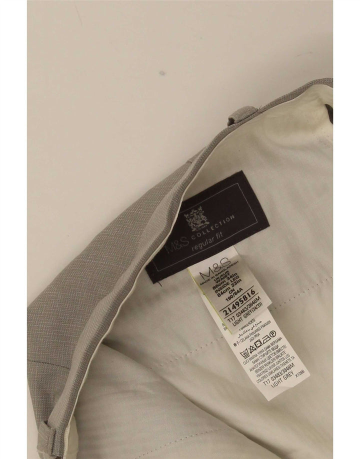 Ανδρικό παντελόνι με κανονική εφαρμογή Marks & Spencer W34 L33 Grey Polyester