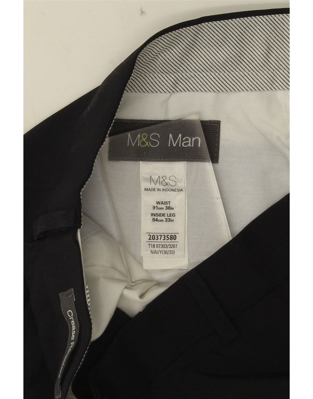 Ανδρικό ίσιο παντελόνι Marks & Spencer W36 L33 Navy Blue Polyester