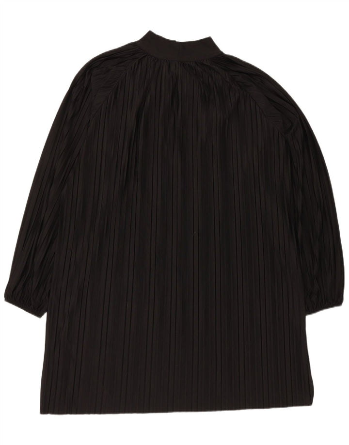 Zara Γυναικείο Oversized Μπροστινό φόρεμα με γραβάτα Shift UK 14 Μεσαίο μαύρο ριγέ