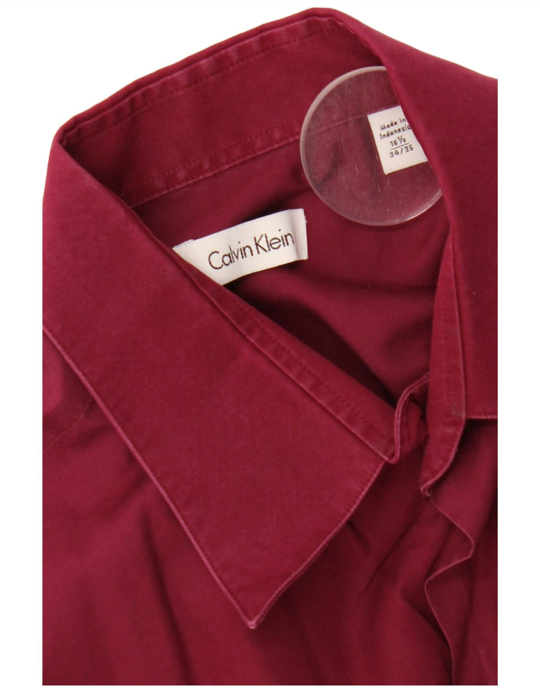 Ανδρικό πουκάμισο Calvin Klein Size 16 1/2 Large Burgundy