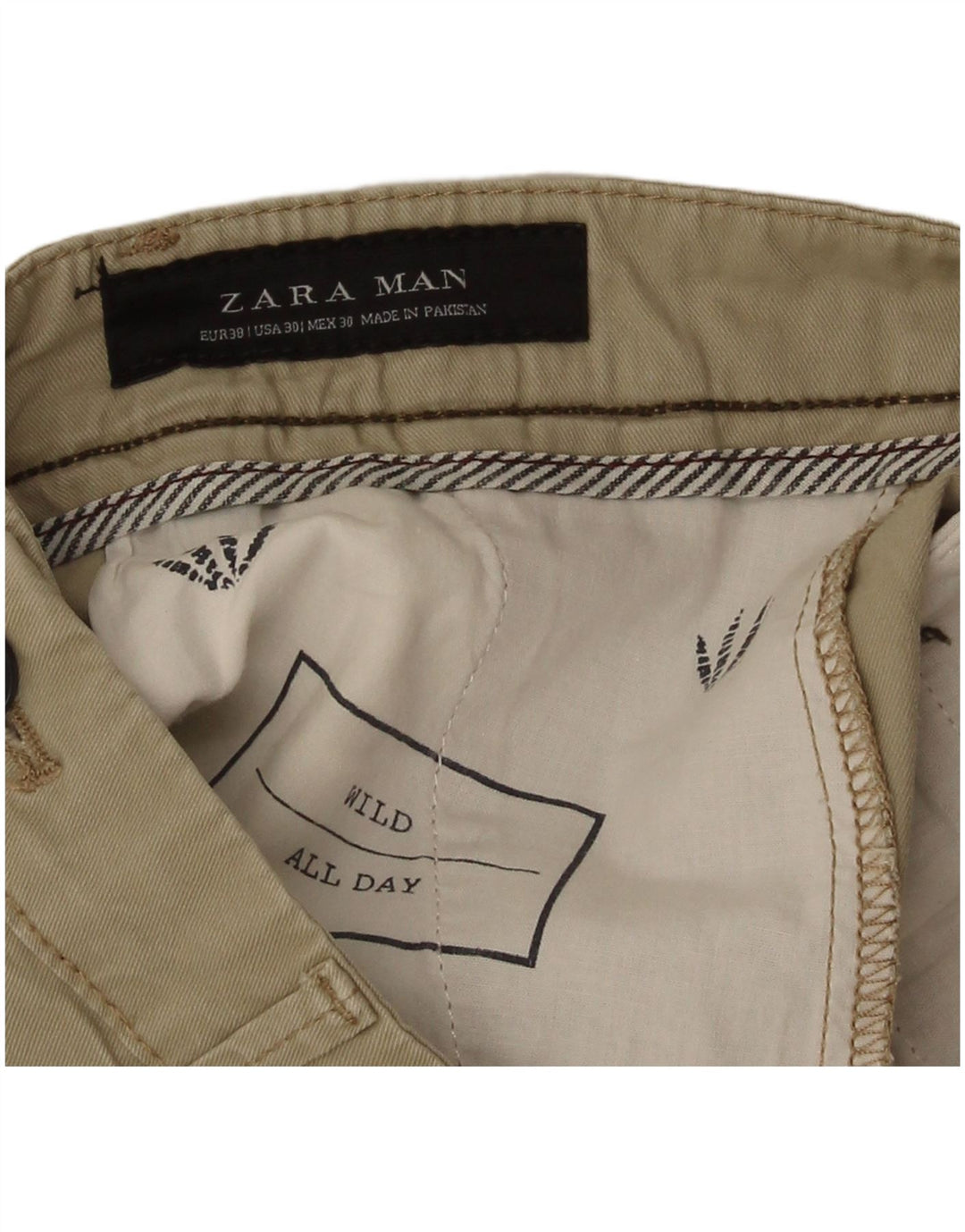 Zara Ανδρικό σορτς Chino EU 38 Small W30 Beige