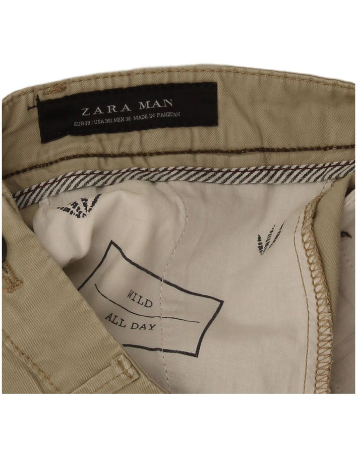 Zara Ανδρικό σορτς Chino EU 38 Small W30 Beige