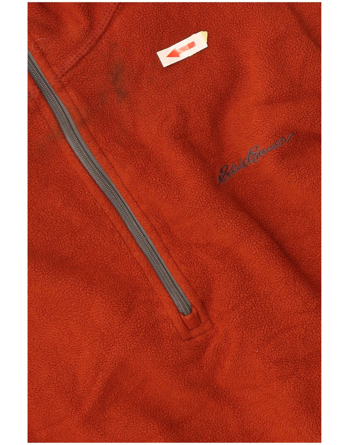 EDDIE BAUER Ανδρικό φερμουάρ φλις λαιμόκοψη μεγάλο πορτοκαλί πολυεστέρας