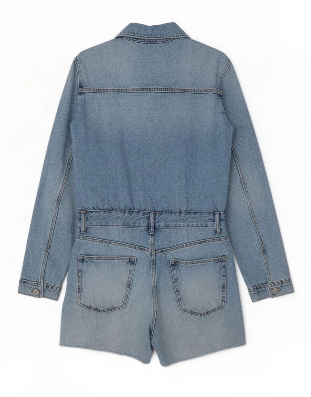 Zara Γυναικείο Τζιν Playsuit UK 12 μεσαίο μπλε βαμβακερό