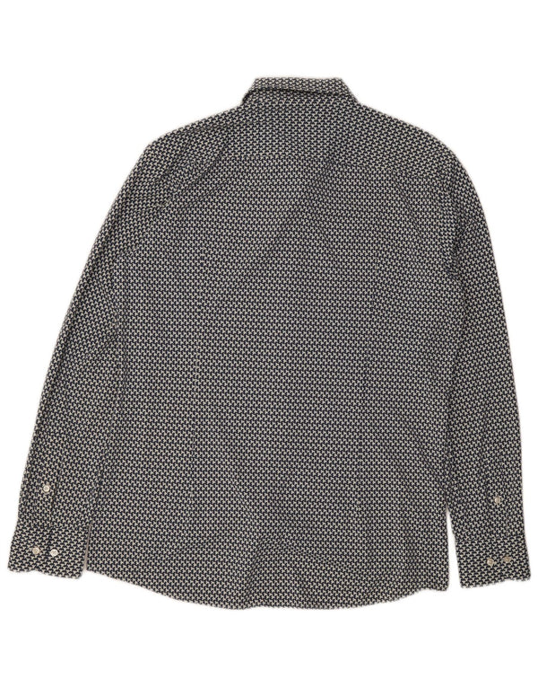Ανδρικό πουκάμισο Hugo Boss Slim Fit Size 42 16 1/2 Large Blue Geometric Polyamide