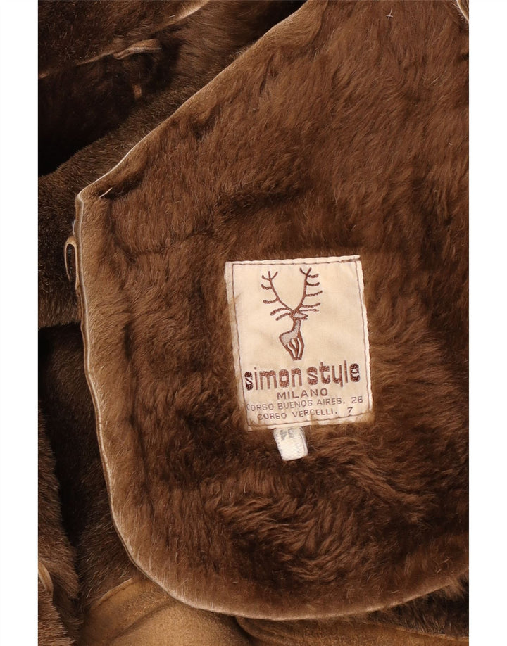 Vintage Ανδρικό Πανωφόρι Shearling IT 54 2XL Μπεζ