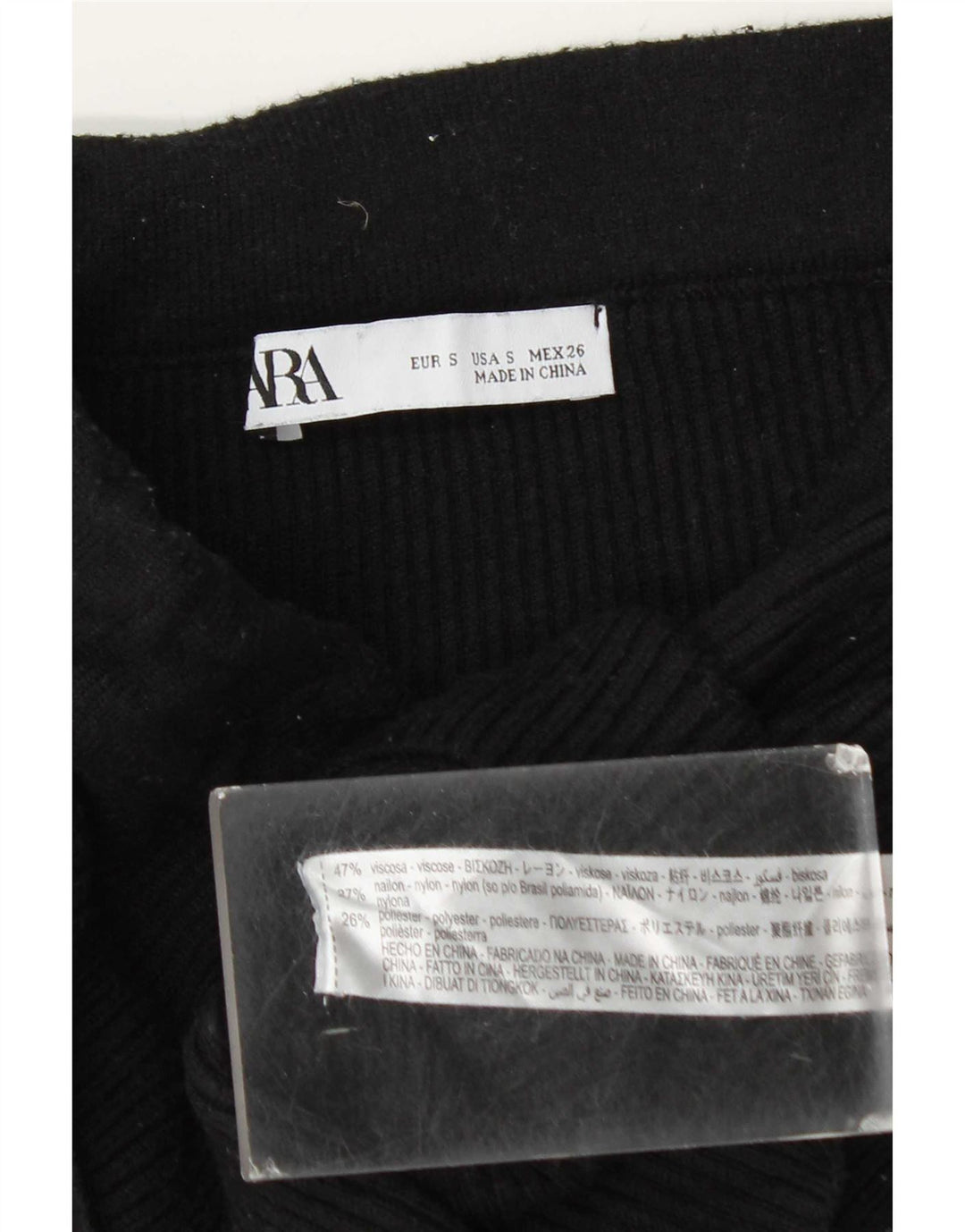 Zara Γυναικεία Πλεκτή Μίνι Φούστα Small W26 Black Viscose