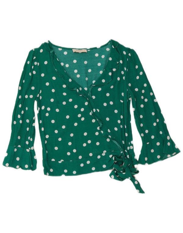 Γυναικεία μπλούζα Oasis Crop 3/4 Sleeve Top 8 Small Green Polka Dot