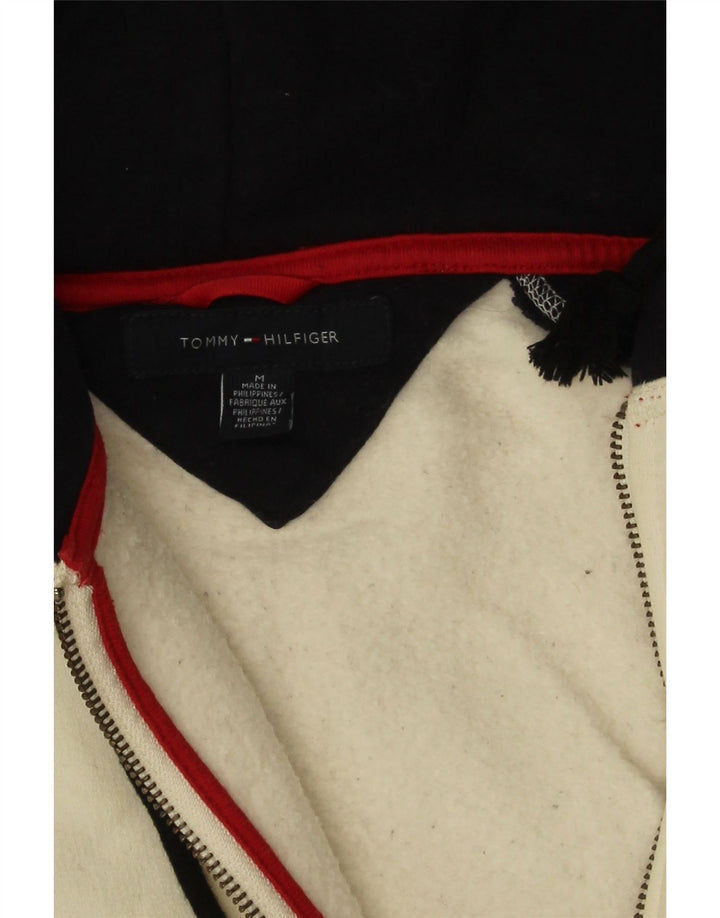 Ανδρικό πουλόβερ με κουκούλα με φερμουάρ Tommy Hilfiger, μεσαίο σε λευκό χρώμα