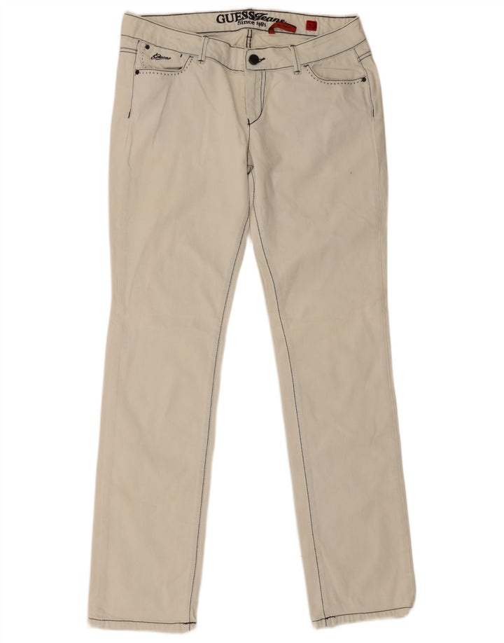 Guess Γυναικείο Slim Jeans W33 L34 Off White Βαμβακερό