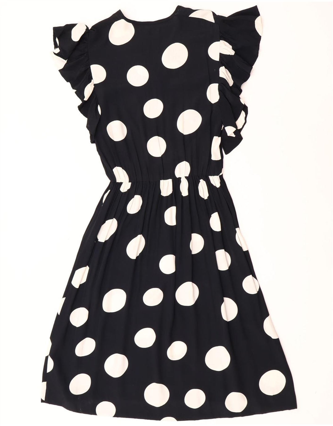 Vintage γυναικείο φόρεμα A-Line UK 12 Medium Black Pot