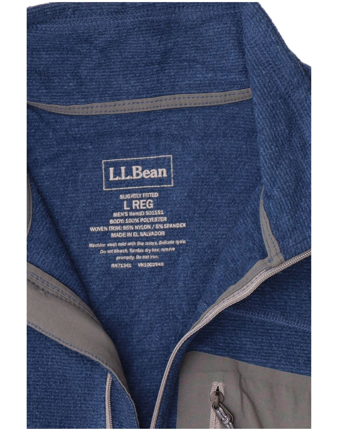 L.L.Bean Ανδρικό φερμουάρ Fleece Jumper Μεγάλο Μπλε Πολυεστέρας