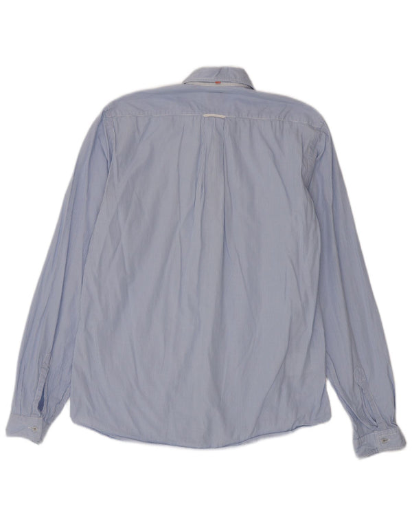 Hugo Boss Mens Shirt Medium Blue Pinstripe Cotton
