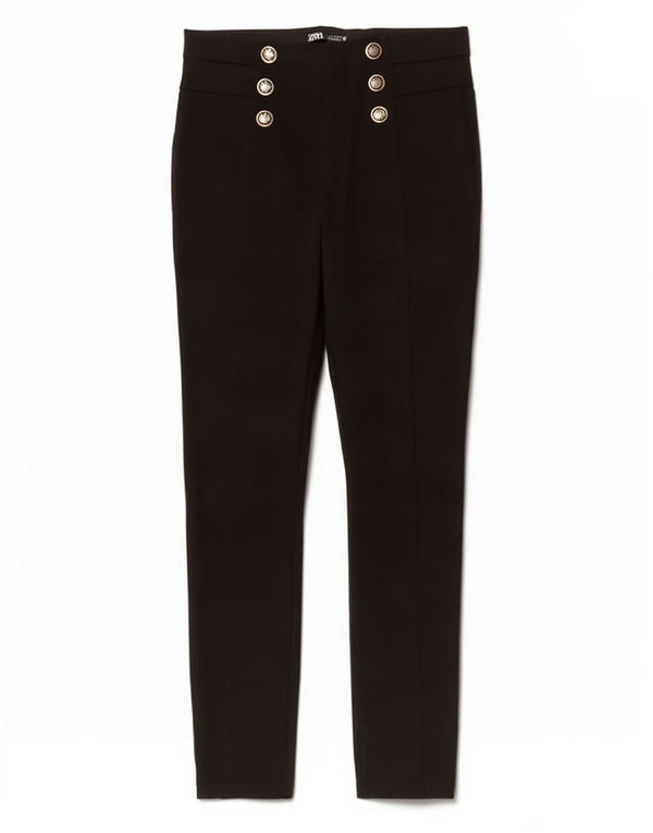 Zara Γυναικείο Slim Casual Παντελόνι Μεγάλο W30 L27 Μαύρο