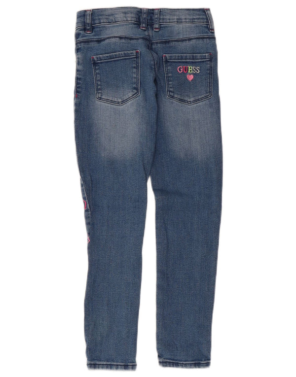 GUESS Girls Graphic Skinny Jeans 6-7 Years W22 L21 Blue Cotton