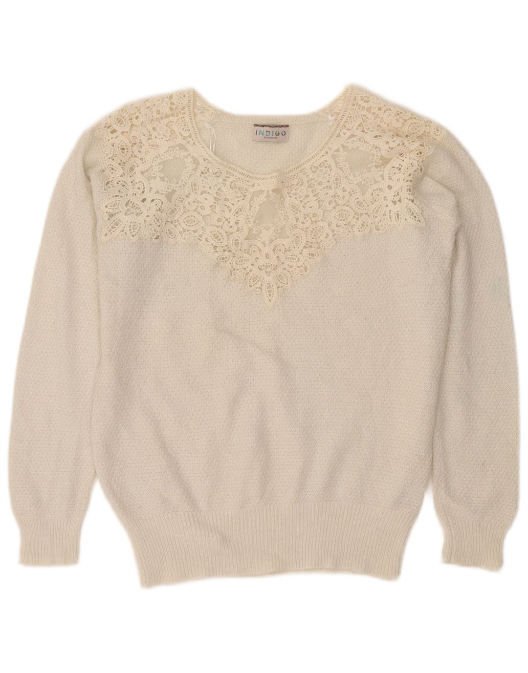 Marks & Spencer Γυναικείο πουλόβερ Indigo Boat Neck Jumper UK 12 Medium White