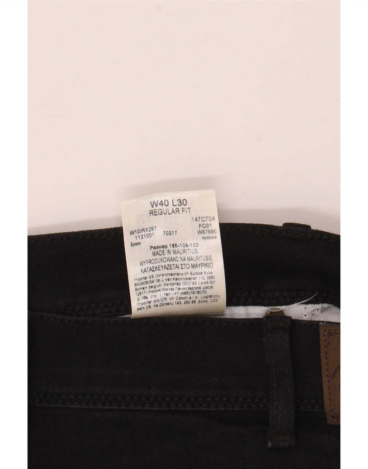 Γυναικείο τζιν ίσιο Wrangler Regular Fit W40 L30 μαύρο βαμβακερό