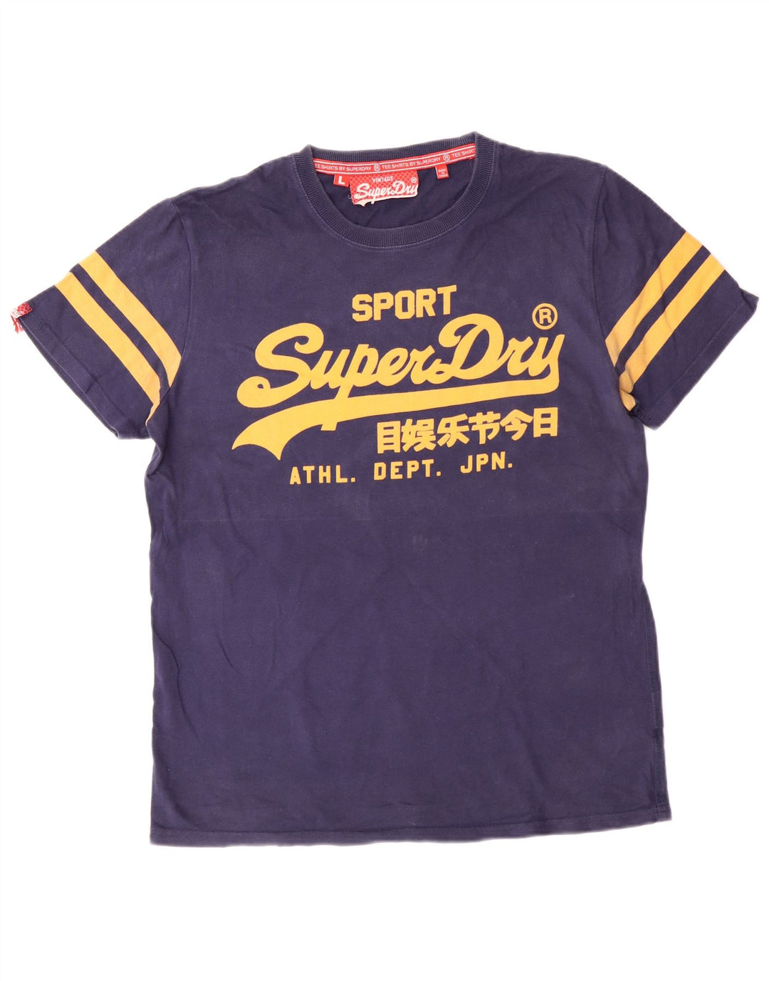 Ανδρικό γραφικό T-Shirt Superdry Top Large Navy Blue από βαμβάκι