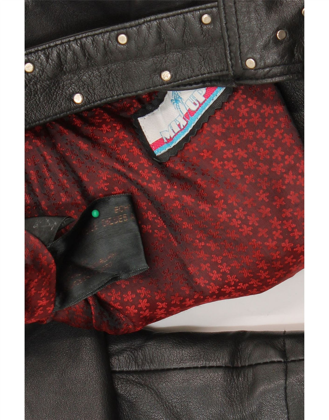 Vintage Γυναικείο Crop Leather Biker Jacket UK 12 Medium Black Leather
