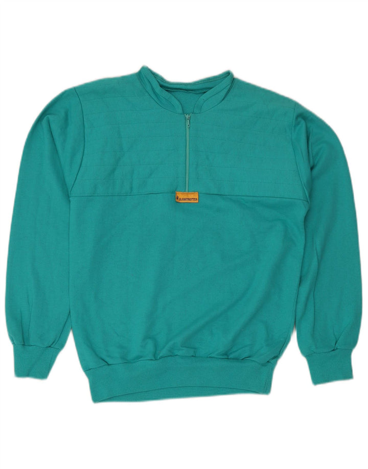 GLOBE TROTTER Γυναικείο φούτερ με φερμουάρ Jumper UK 14 μεσαίο μπλε βαμβακερό
