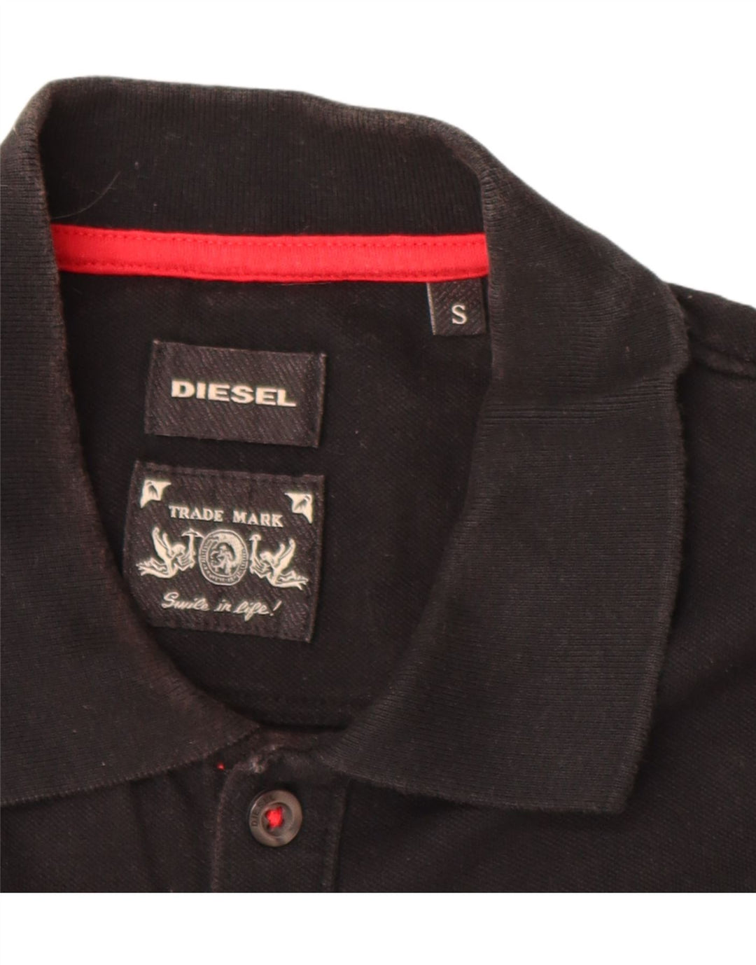 Ανδρικό μπλουζάκι DIESEL Slim Fit Polo Μικρό μαύρο βαμβακερό