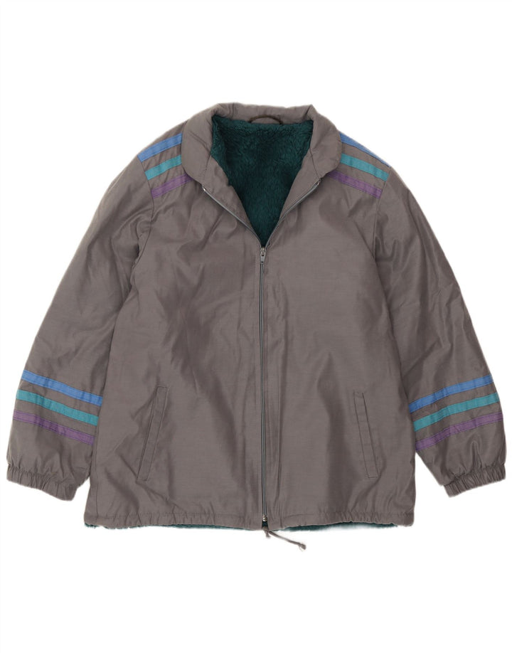 Vintage Ανδρικό Μπουφάν Windbreaker UK 38 Medium Grey ριγέ