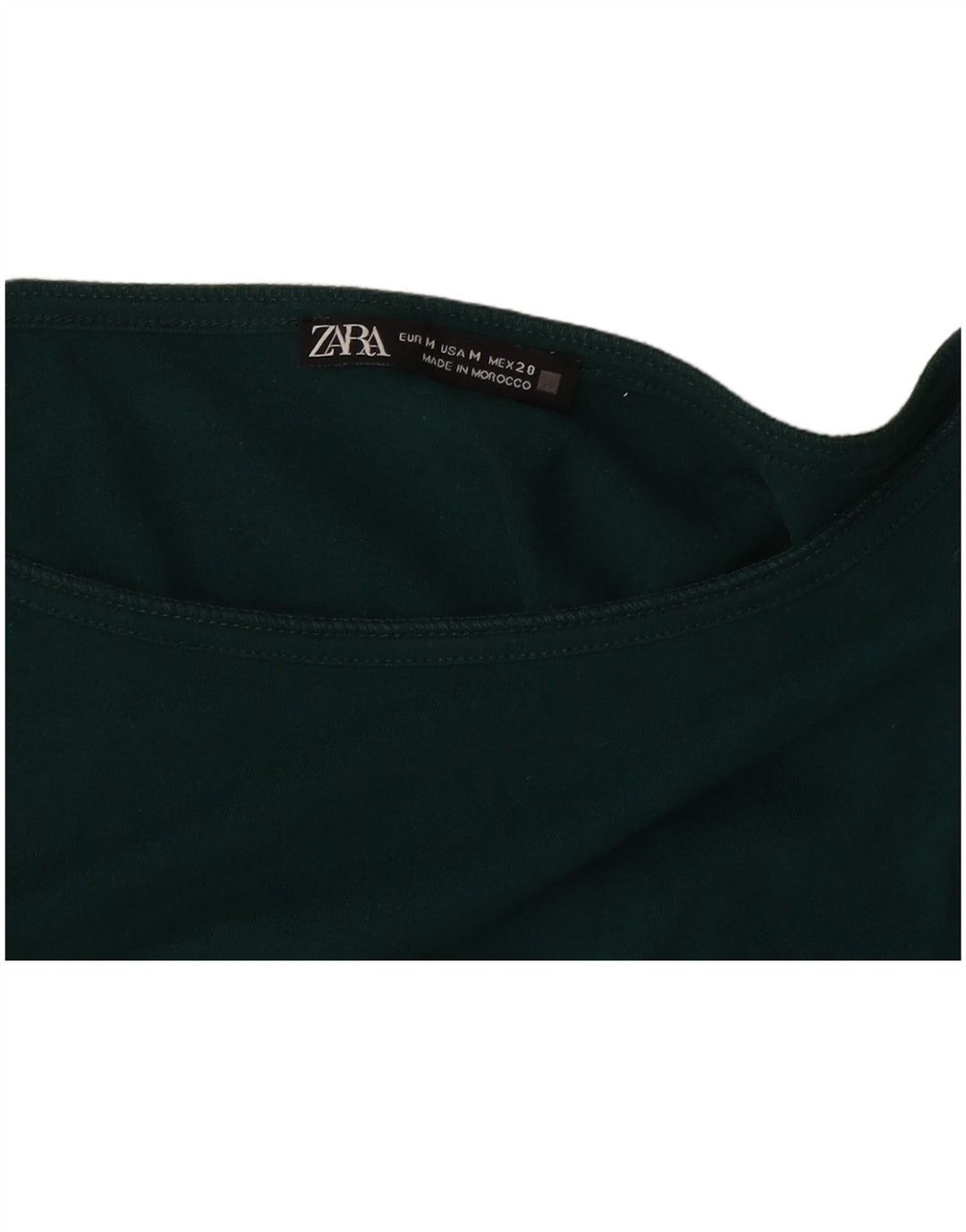 Zara Γυναικείο Crop Top Μακρυμάνικο UK 14 Medium Green
