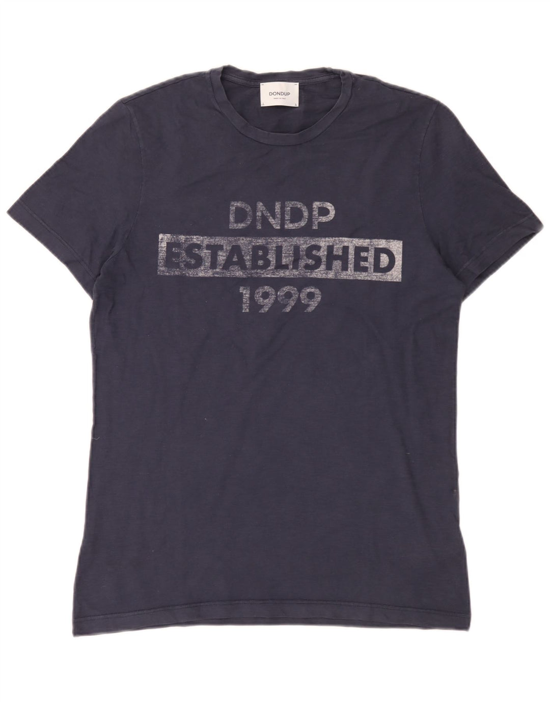 Ανδρικό γραφικό T-Shirt Dondup Top από μεσαίο μπλε ναυτικό βαμβακερό