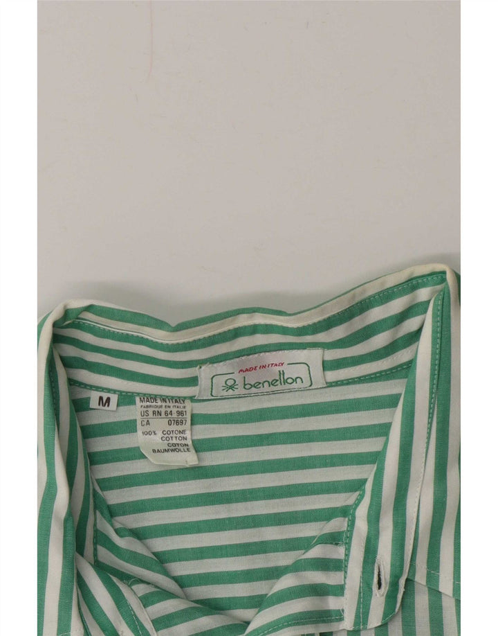 Ανδρικό πουκάμισο Benetton Βαμβακερό με μεσαίο πράσινο ρίγες