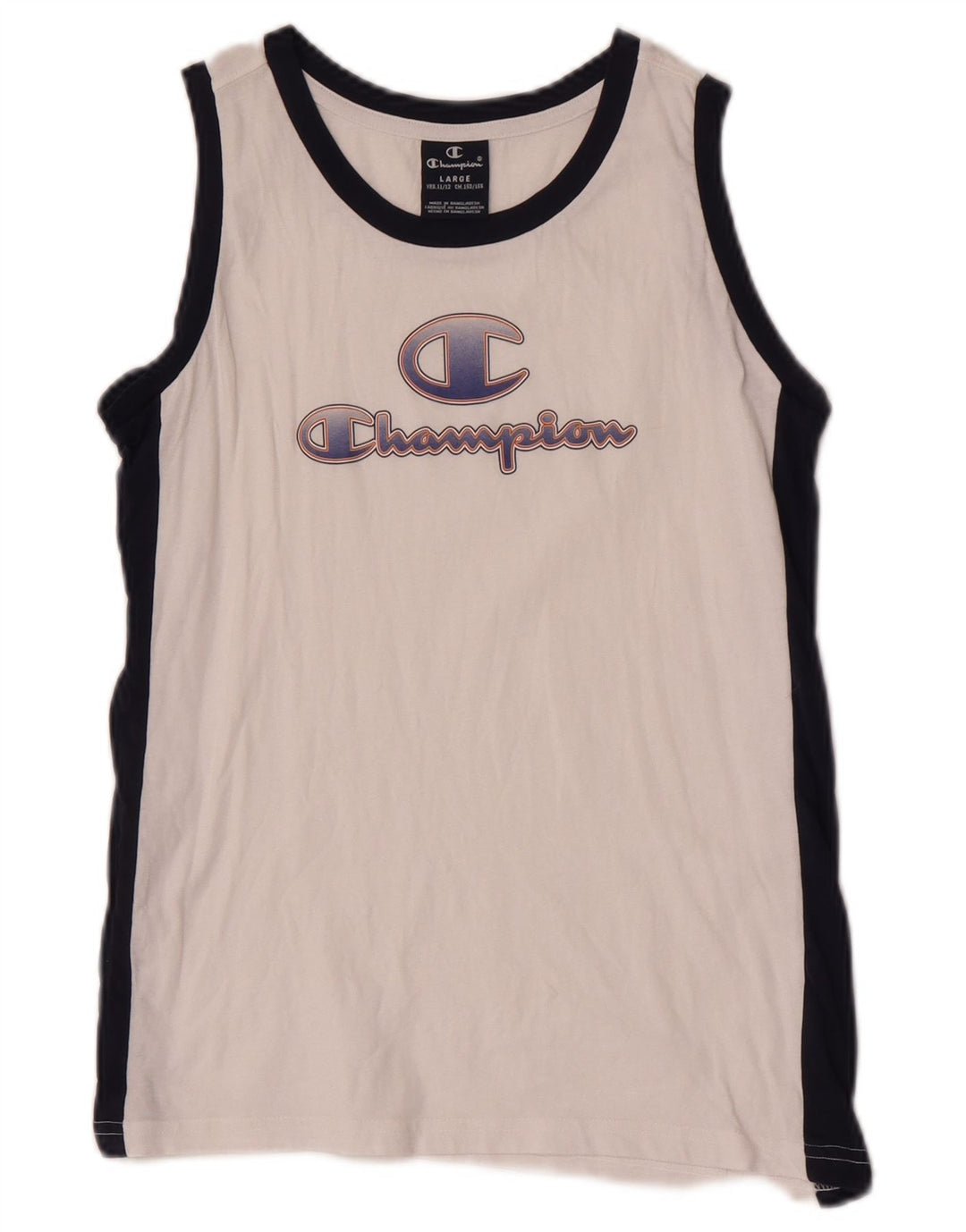 Champion Boys Graphic Vest Top 11-12 Years Large White Colourblock