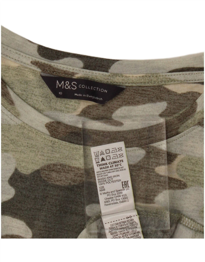 MARKS & SPENCER Γυναικείο φανελάκι UK 10 Small Khaki Camouflage Polyester