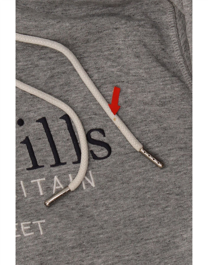 Jack Wills Ανδρικό γραφικό μπλουζάκι με κουκούλα, μεσαίο γκρι βαμβακερό