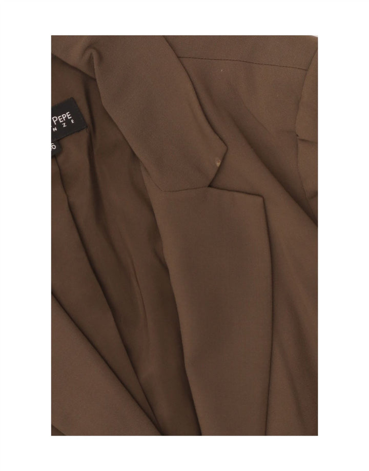 PATRIZIA PEPE Γυναικείο τζάκετ με 2 κουμπιά σακάκι IT 46 μεγάλο καφέ παρθένο μαλλί